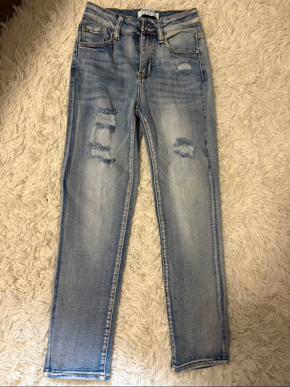 Wax Jean Light Wash Distressed Skinny Jeans